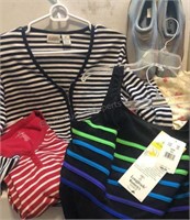 Swim Shoes 8, Swim Suit Top NWT 22W, Blue and