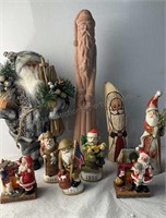 Santas, Including Clay, Wood, and Ceramic