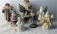 Collection of Santa Figurines, 3 to 8 inches