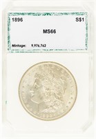 Coin 1896(P) Morgan Silver Dollar PCI MS66