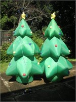 (2) Light Up Inflatable Christmas Trees