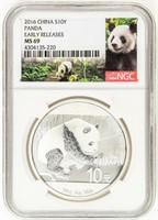 Coin 2016 10 Yuan Panda NGC - MS69