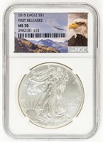 Coin 2015(P) Silver Eagle First Release PCGS MS70