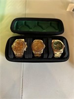 (3) Brand New Mens Wrsit Watches With Highend Case