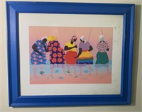 Framed African Women Fishing Art Print