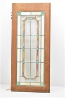 Vintage Leaded Stained Glass Cupboard Door