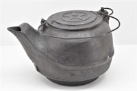 Antique Cast Iron #8 Tea Kettle / Pot, Swivel Lid