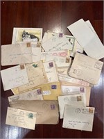 1920-1930-1940s stamps with letters and envelopes