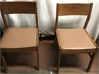 2 Wooden padded seat chairs