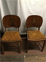 Asian inspired set of wooden chairs