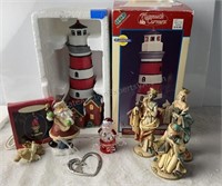 Lemax Lighthouse, Ornaments, & 3 Kings-Itally
