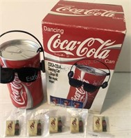 COCA COLA DANCING COKE CAN WITH 6 COLLECTIBLE PINS