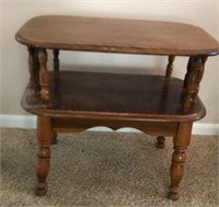 Solid Wood Accent Table Early American Colonial