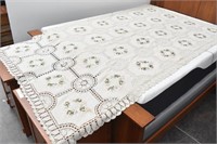 Beautiful Crocheted Embroidered Lace Coverlet