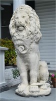Large COncrete Lion Garden Statue
