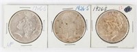 Coin 3 Peace Dollars 1926(S) Very Fine