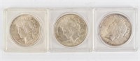 Coin 3 Peace Dollars 1922(P) Choice AU