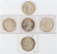 Coin  5 Morgan Silver Dollars 1921(P) XF-Ch. AU