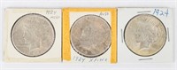 Coin 3 Peace Dollars 1924(P) Choice AU-Unc