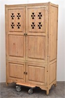 Nordic Style Distressed Wood Large Cabinet 7'Tall