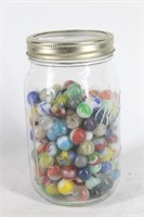 Quart Jar of Vintage Marbles