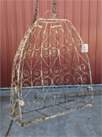Vintage Rustic Wrought Iron Swing 47" Tall 40" W