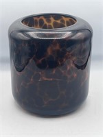 Vintage Amber Hand-Blown Glass Vase