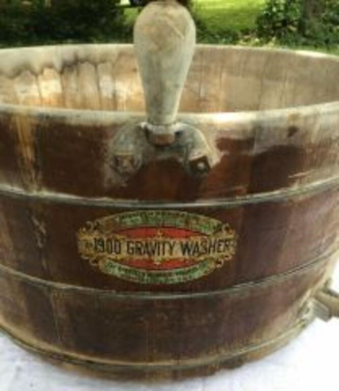 Wooden Tub From 1900 Gravity Washer