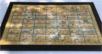 Asian-style Painting w/ Metal Frame & Glass