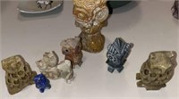 Collectible Stone Carved Owls Lot (8)