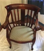 Wooden Sitting Chair with Fabric Seat