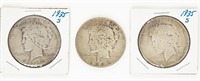 Coin 3 1935(S) Peace Dollars VF-XF