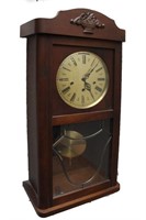 Antique Hand Made Wood Case Regulator Wall Clock