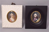 19th C. Miniature Portraits Wolfgang Mozart &Wife