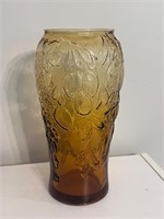 TIARA Indiana Glass Amber Vase