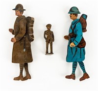 Vintage WW I Wood Puppets / Lead Soldier