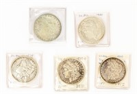 Coin 5 Morgan Silver Dollars