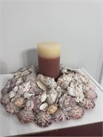 Signed shell candle decor centerpiece