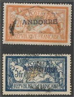 ANDORRA FRENCH #18 & #20 USED VF
