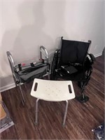 Walker transport wheelchair and shower seat DME