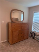 Bassett furniture tall dresser & mirror and
