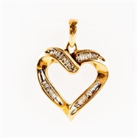 Jewelry 10k Gold & Diamond Heart Pendant