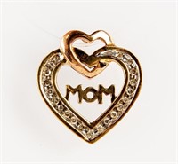 Jewelry 10k Gold & Diamond  ‘Mom’ Pendant