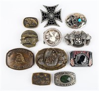 Lot of 11 Belt Buckles