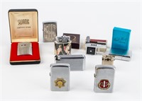 Lot of 9 Vintage Lighters Zippo / Swank +