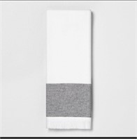Colorblock Stripe Hand Towel Gray