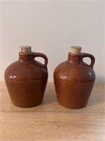 Vintage pottery jug salt and pepper shakers