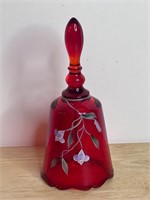 Vintage Fenton hand painted bell ruby