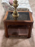 Vintage side table end table glass top