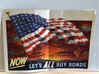 1950 Official US Treasury Poster NOW LETS ALL BUY